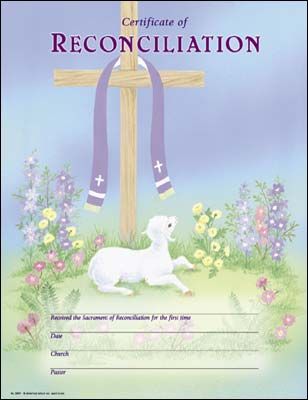 Reconciliation - Lamb of God - Certificate - Certificates - Patrick Baker & Sons