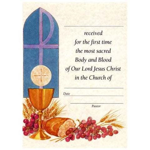 9501 COMMUNION CERTIFICATE 100 PER PACK