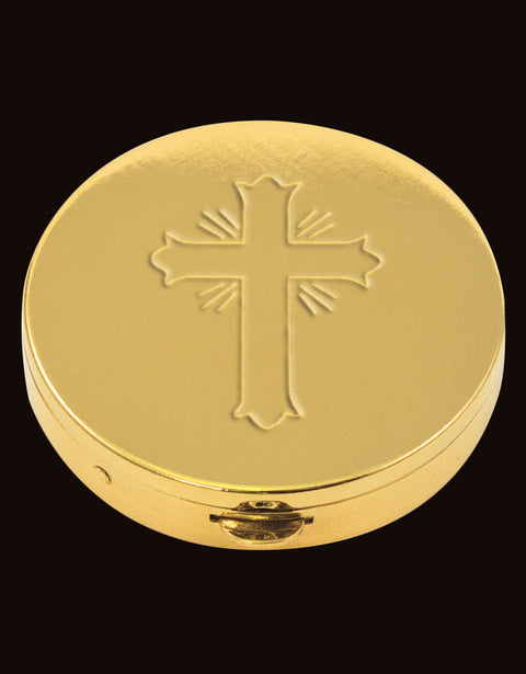 Communion Pyx with Engraved Glory Cross 6 Host Capacity
