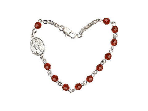SILVER PLATE ROSARY BRACELET  YOUTH