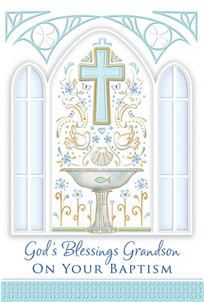 Grandson Baptism Card