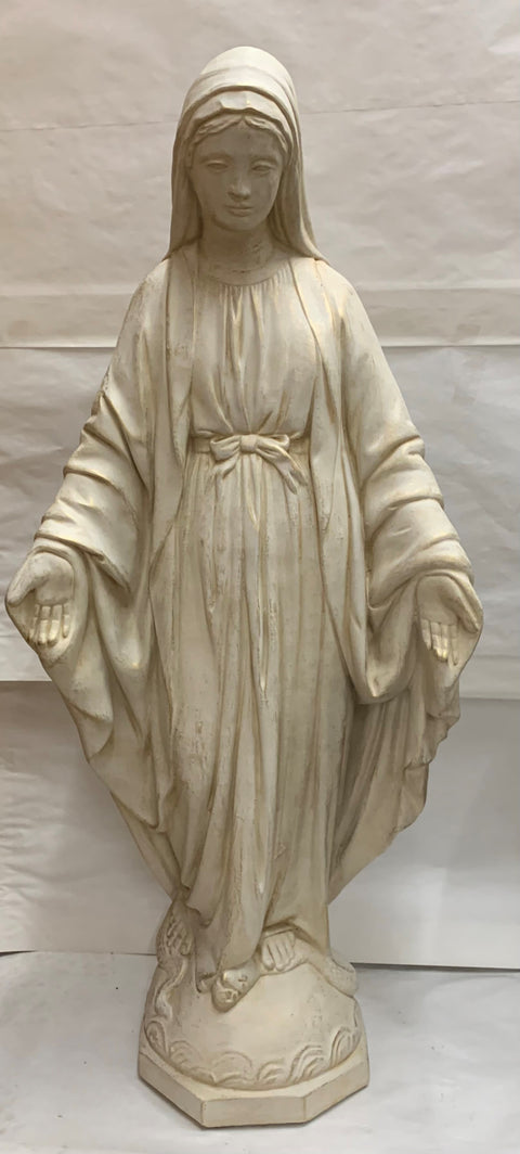 BLESSED MOTHER IN ANTIQUE WHITE STONE  PICK UP ONLY
