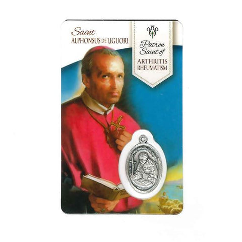 Healing Prayer Card With Medal - Saint Alphonsus De Liguori