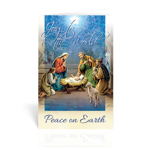 Nativity with a Drummer Boy and Shepherd Christmas Card Box