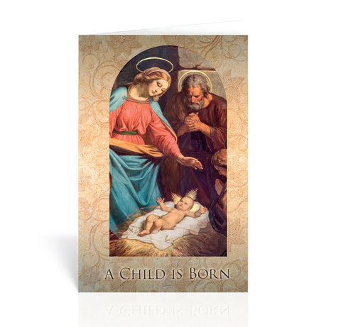 Holy Family with Manger Christmas Card