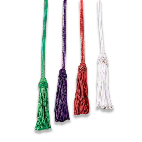 Rayon Cincture with Tassel White