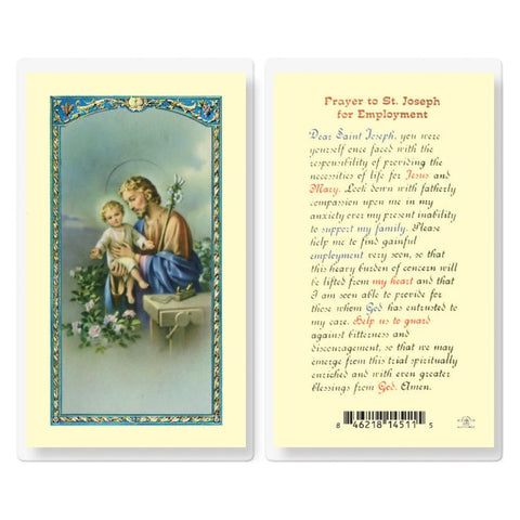 Saint Joseph Employment Prayer Holy Card