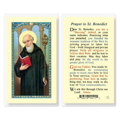 Saint Benedict Holy Card