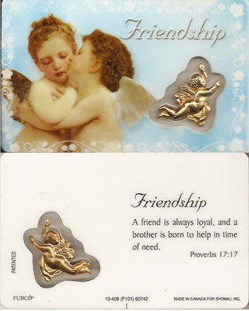 F101 Friendship Laminated Prayer Card with Medal