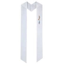 Baptism Adult Scarf Beautiful multicolor design imprinted on white polyester felt. - Stole, Stoles - Patrick Baker & Sons