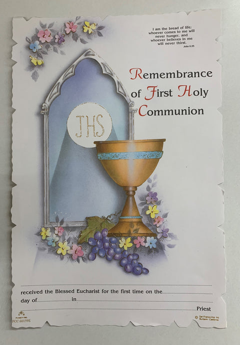 FCC60/159 COMMUNION CERTIFICATE
