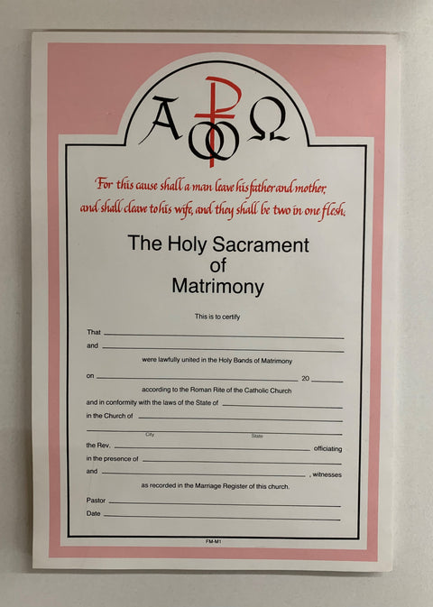 FM-M1 MARRIAGE CERTIFICATE   PAD OF 50