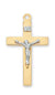 GOLD OVER STERLING SILVER TUTONE CRUCIFIX WITH A 20 INCH CHAIN