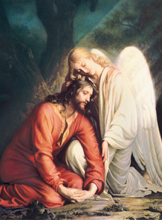 MC 145 Jesus with the Angel Mass Card