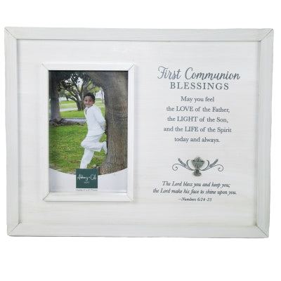 1ST COMMUNION BLESSINGS FRAME W/EASEL & HANGER