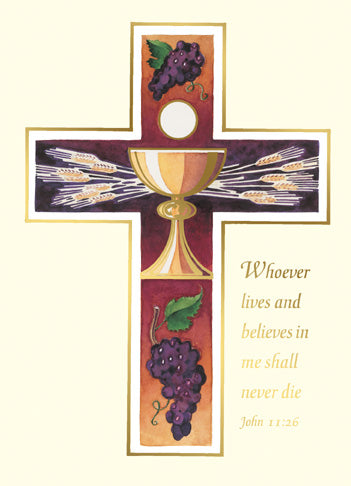 MT 132    John 11:26 Mass Card