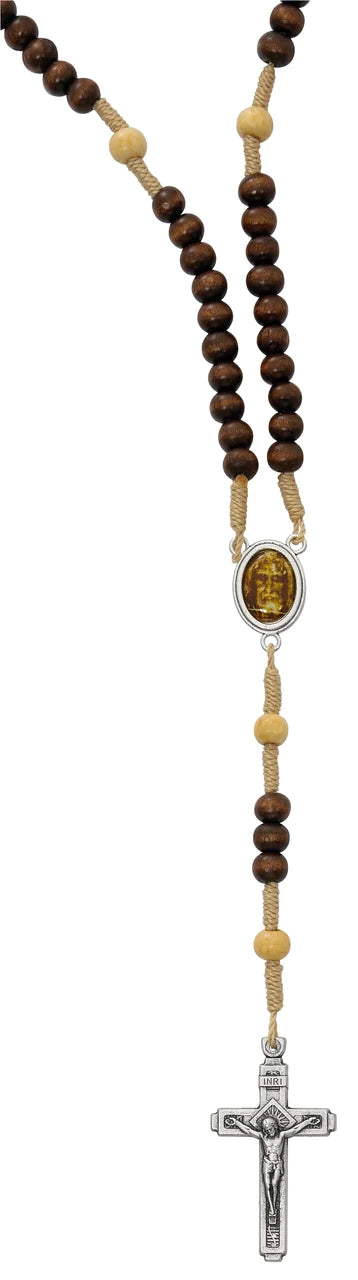 BROWN SHROUD OF TURIN ROSARY