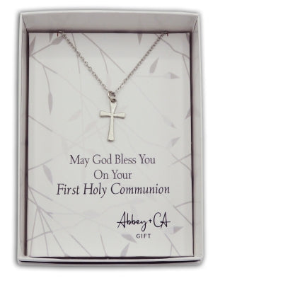 CROSS PENDANT ON 13" CHAIN W/EXTENDER, GIFT BOXED