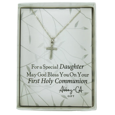 CROSS PENDANT ON 13" CHAIN W/EXTENDER, GIFT BOXED