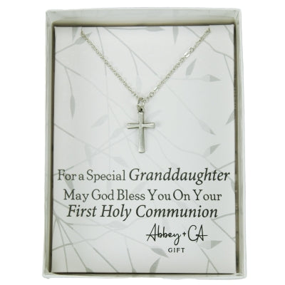 CROSS PENDANT ON 13" CHAIN W/EXTENDER, GIFT BOXED
