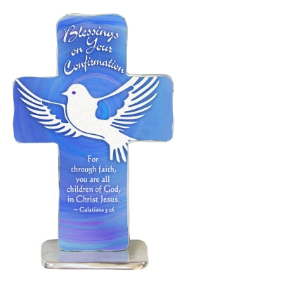 QP432  CONFIRMATION BLESSNG STNDNG CROSS GIFT BOXED