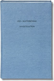 Pre-Matrimonial Investgation Bound Book - Books - Patrick Baker & Sons
