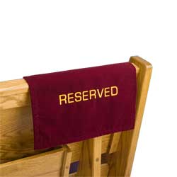 Pew Reserve Sign - Velvet - Church Furniture, Church Supplies - Patrick Baker & Sons