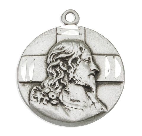 Sterling Silver Profile of Jesus Medal