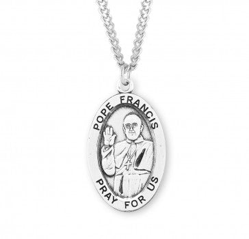 Pope Francis Oval Sterling Silver Medal