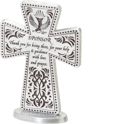 SPONSOR CROSS STANDING MESSAGE CROSS GIFT BOXED