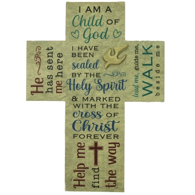WC376  CHILD OF GOD WALL CROSS WITH DOVE