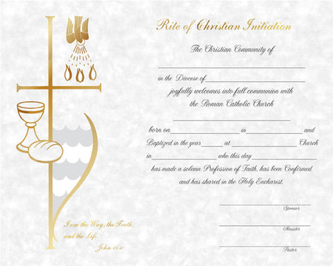 XB 109/AB029 RCIA CERTIFICATE