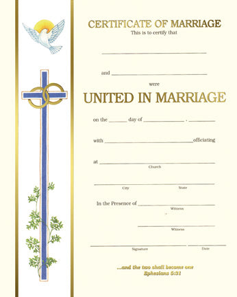 Banner Marriage Certificate - Certificates - Patrick Baker & Sons