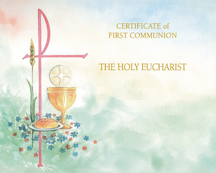Watercolor Create Your Own Communion Certificate - Certificates - Patrick Baker & Sons