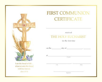 Spiritual Communion Certificate - Certificates - Patrick Baker & Sons