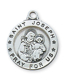 L700JS  STERLING SILVER ST. JOSEPH MEDAL CHILD SIZE 5/8"