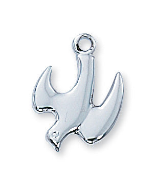 L394  STERLING SILVER HOLY SPIRIT 18" RHODIUM PLATED CHAIN