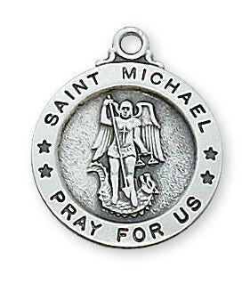 L700MK    STERLING SILVER ST. MICHAEL  5/8" DIAMETER CHILD SIZE