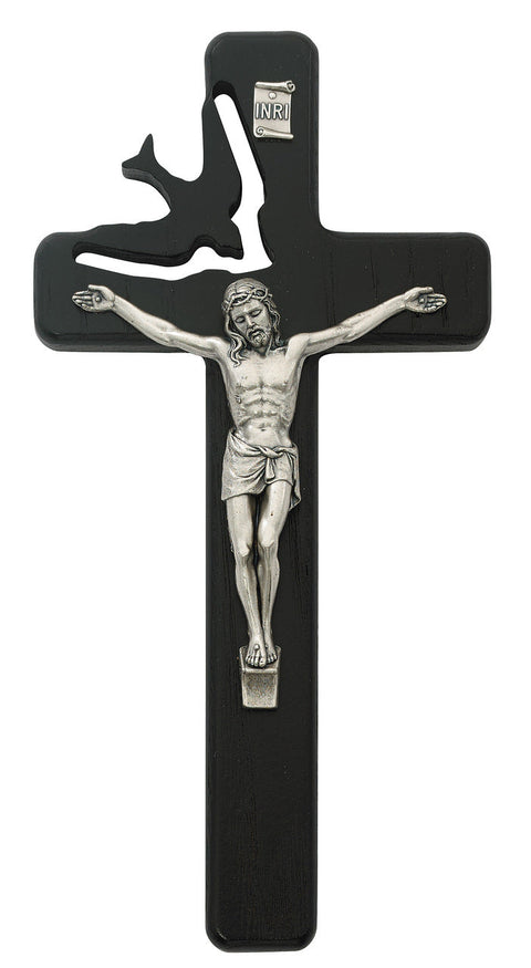 77-07  8" BLACK HOLY SPIRIT CRUCIFIX