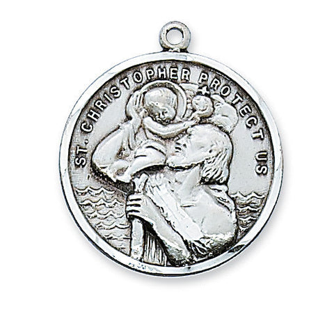 L109  STERLING SILVER ST. CHRISTOPHE 24" RHODIUM PLATED