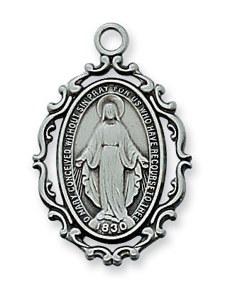 AN621 MI   ANTIQUE SILVER MIRACULOUS MEDAL