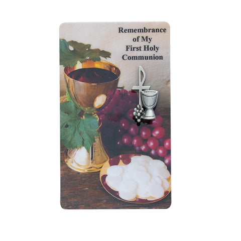 PEWTER COMMUNION PIN & COMMUNION PRAYER