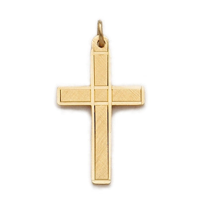 J9258  GOLD OVER STERLING BOX CROSS AND 18" CHAIN