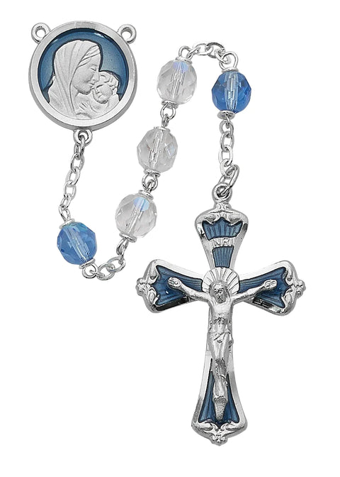 7MM LIGHT BLUE ROSARY