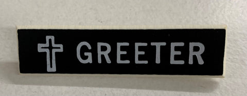 GREETER BLACK PIN/WITH CROSS