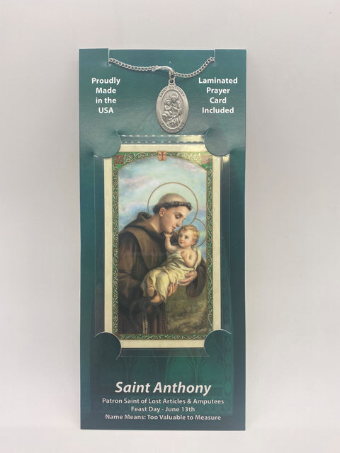 FC 1003 ST ANTHONY PEWTER MEDAL18" CHAIN