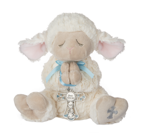 Serenity Lamb w/ Crib Cross  Boy        Best Seller