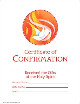 Certificate of Confirmation Pack of 25