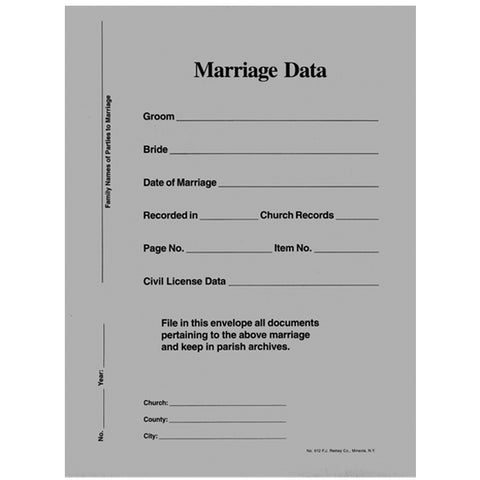 912E MARRIAGE DATA ENVELOPES PACK OF 100