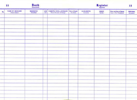 192  Death Register, Small Edition
